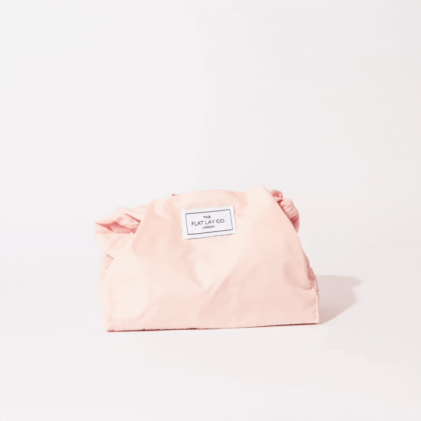 Blush Pink Drawstring Flat Lay Makeup Bag