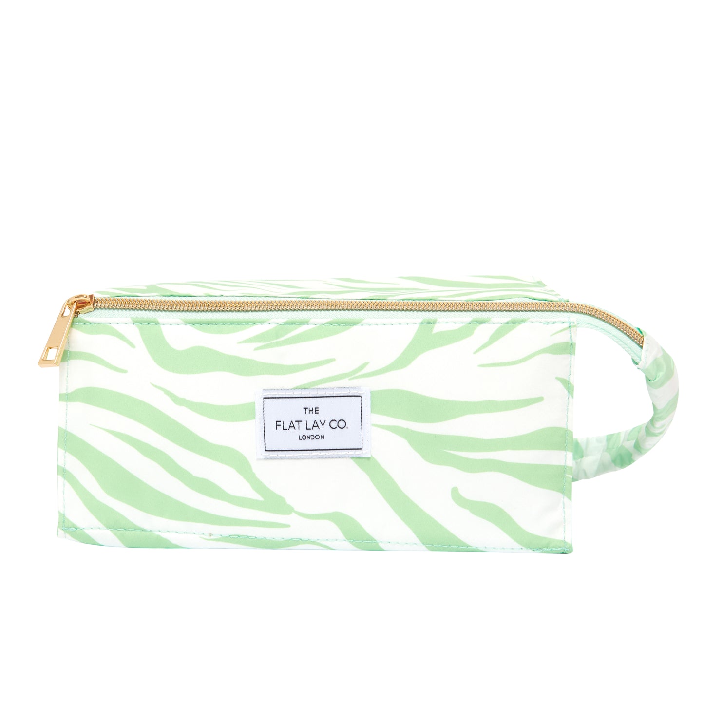 Flat Lay Makeup Box Bag - Green Zebra