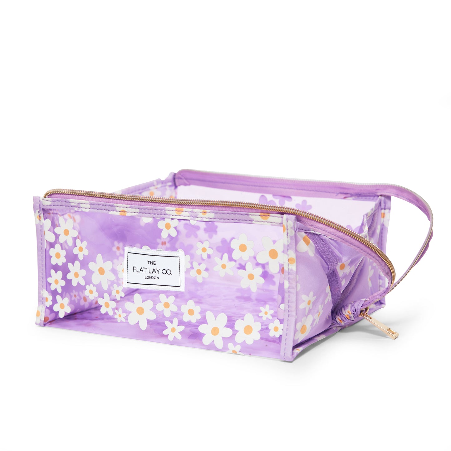 Lilac Daisy Jelly Flat Lay Makeup Box Bag