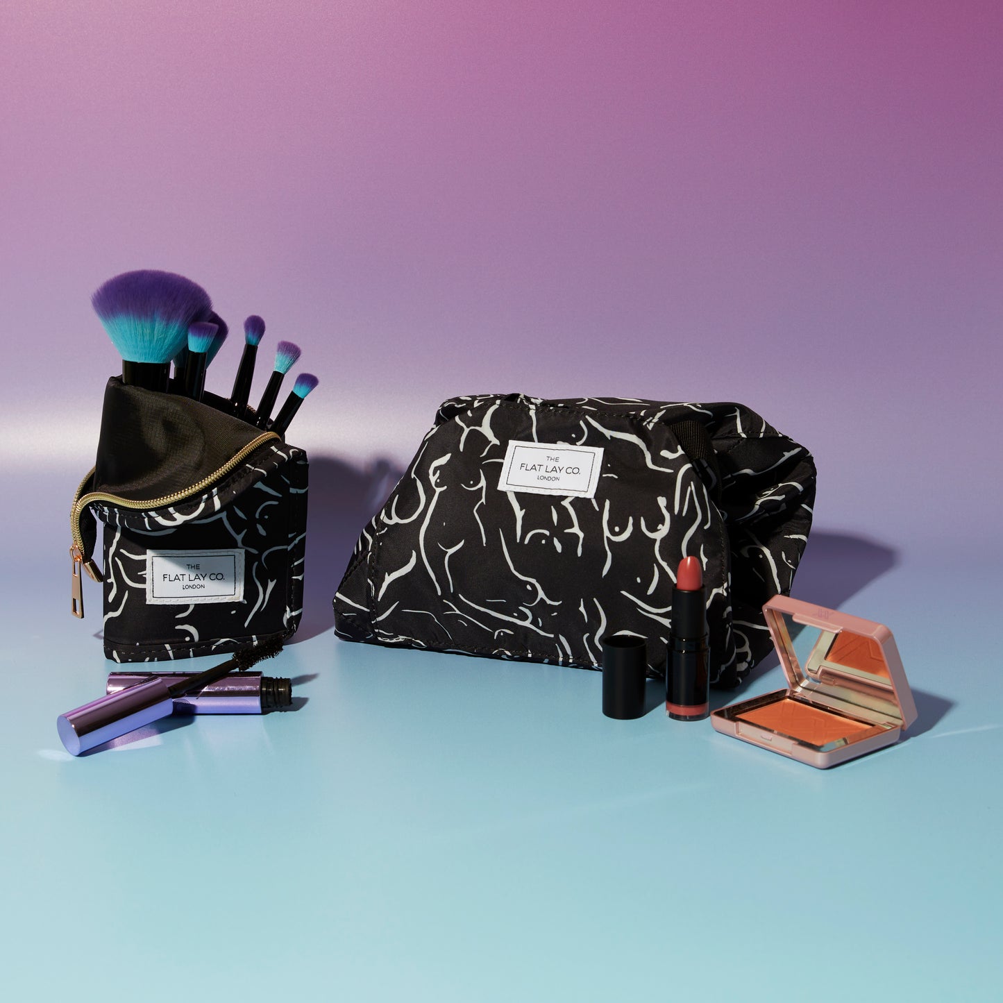 Forms Drawstring Flat Lay Makeup Bag