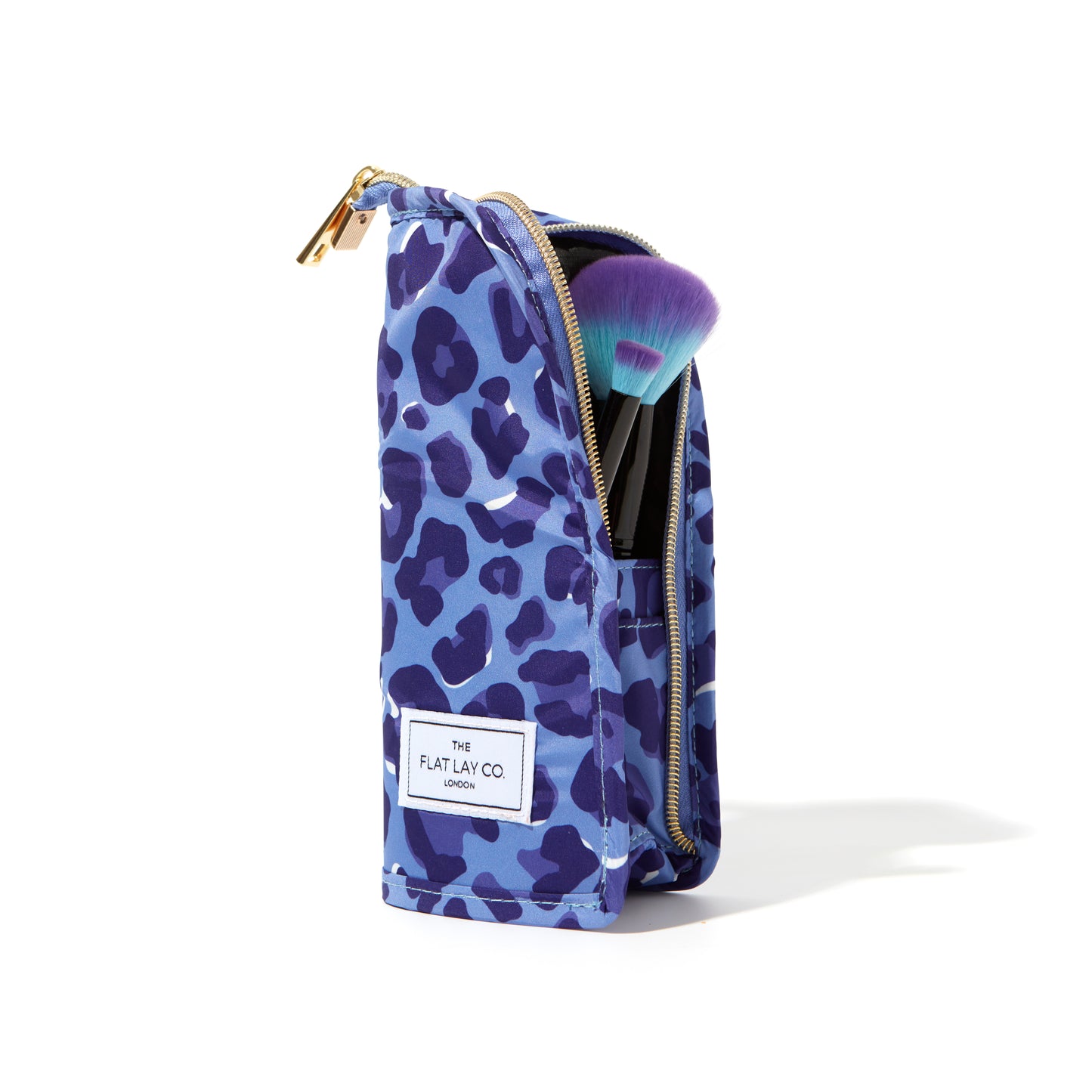 Blue Leopard Standing Brush Case