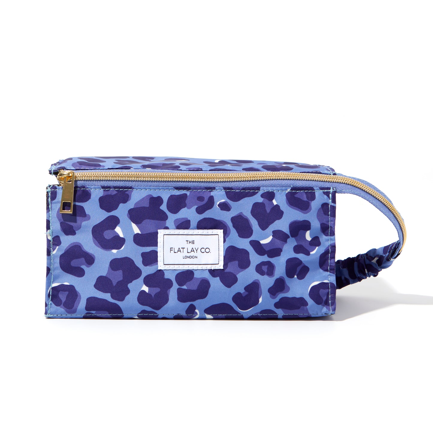 Blue Leopard Flat Lay Makeup Box Bag