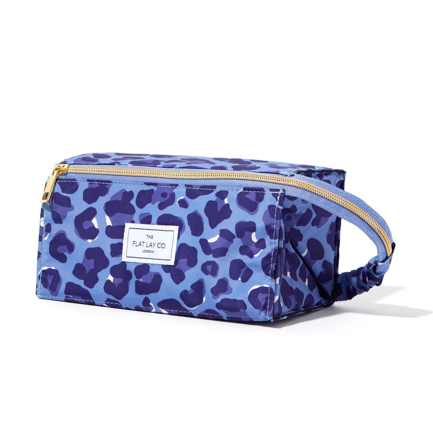 Blue Leopard Flat Lay Makeup Box Bag