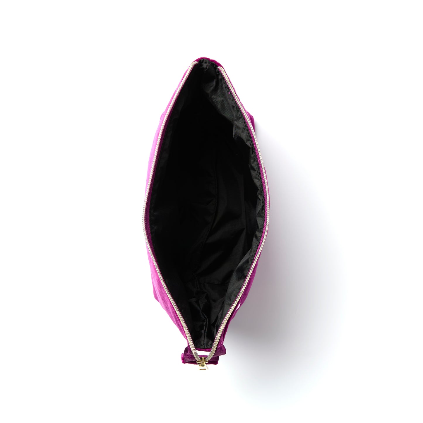 Plum Daisy Embroidered Velvet Essential Makeup Pouch