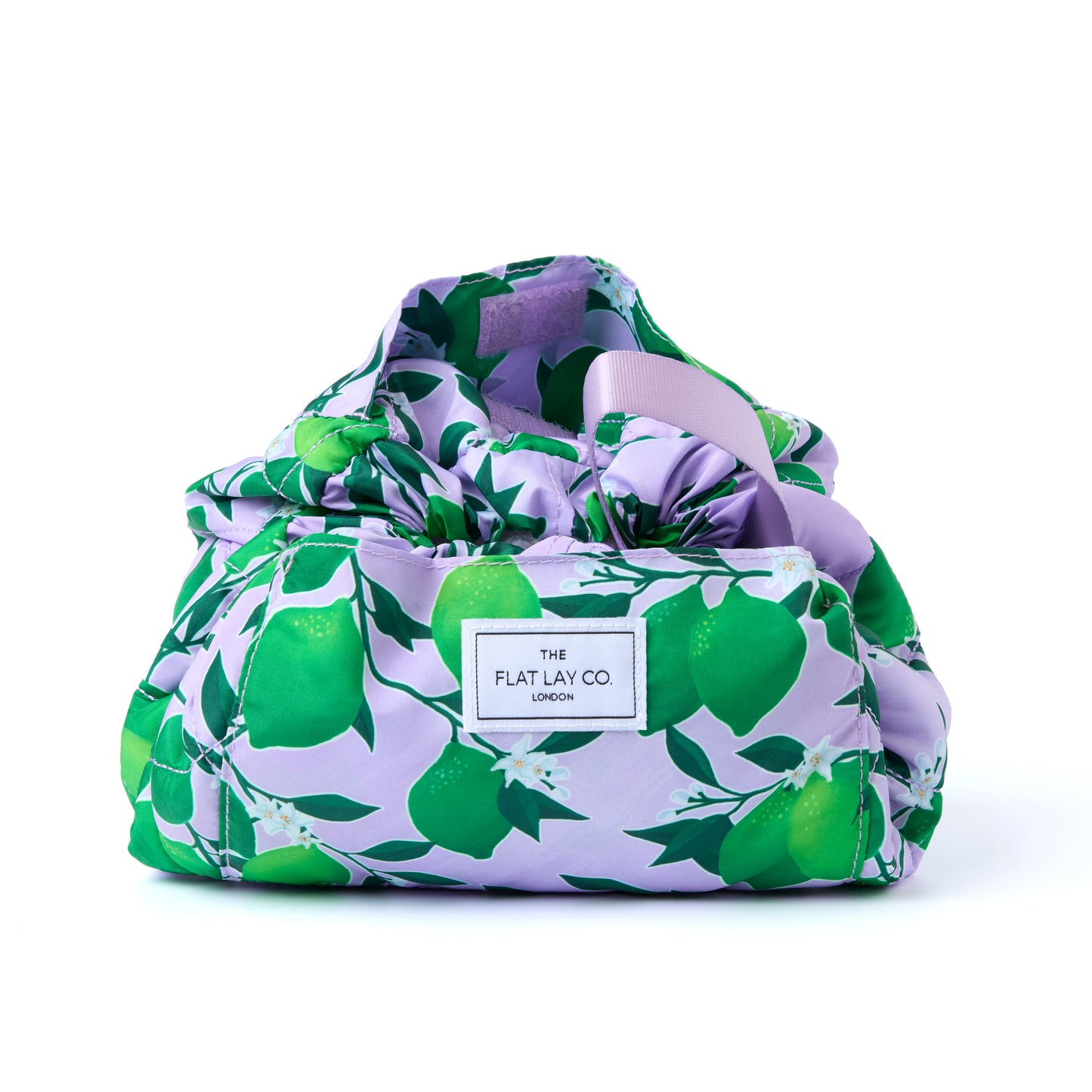 Drawstring Flat Lay Makeup Bag - Limes