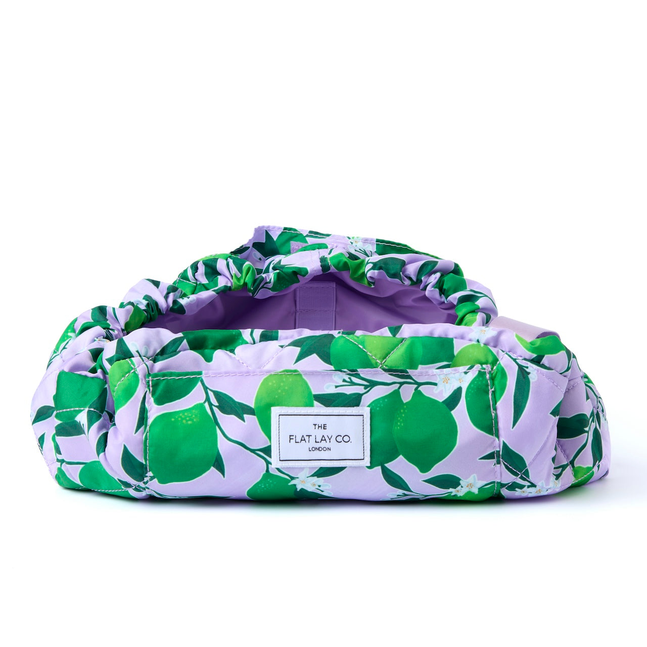 Drawstring Flat Lay Makeup Bag - Limes