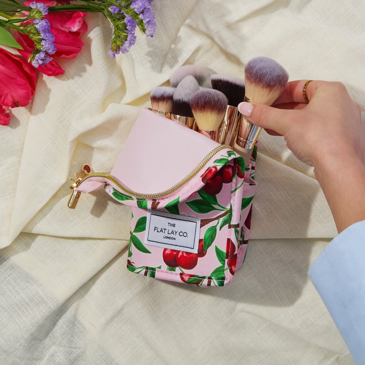Box Bag & Brush Case Bundle - Cherries