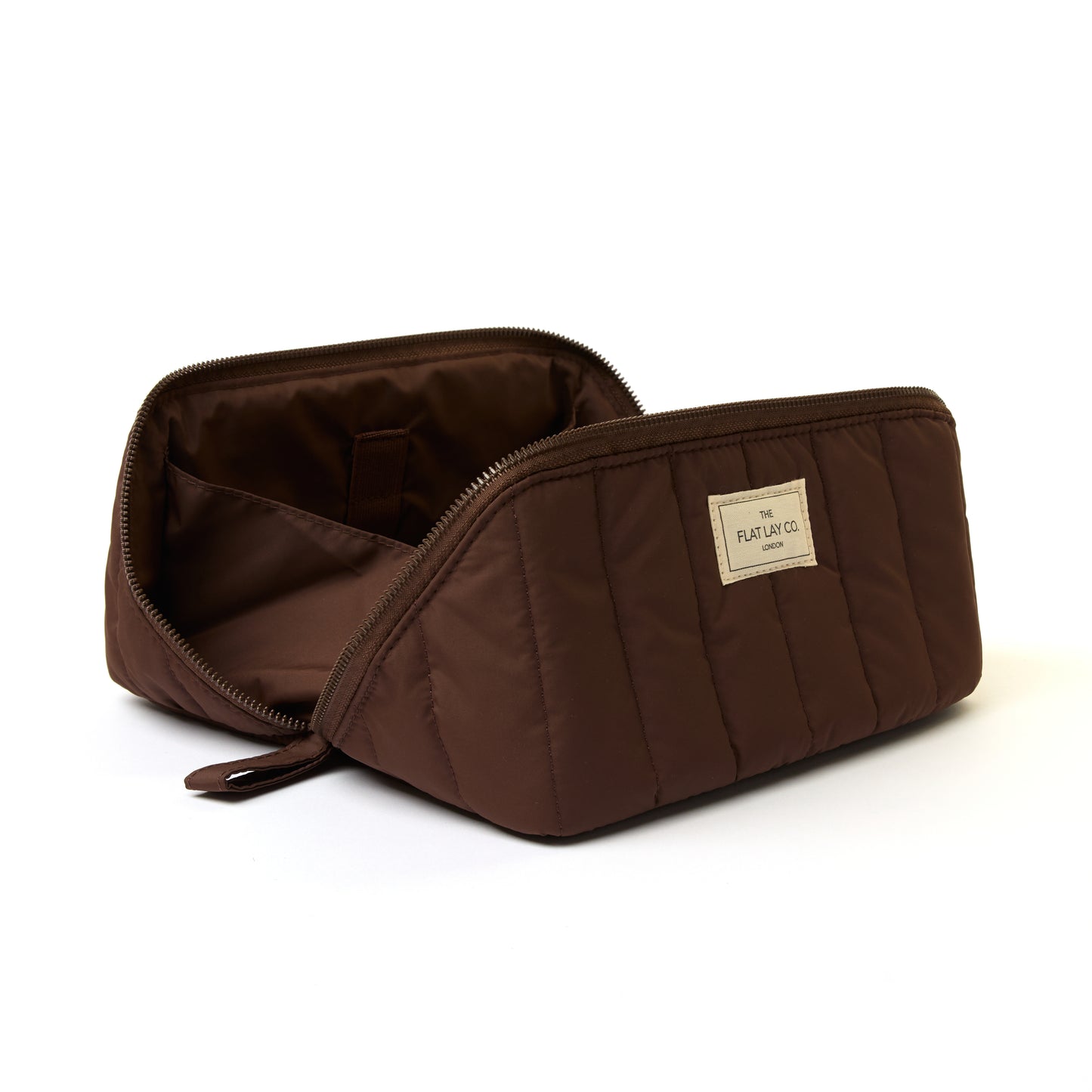 Marshmallow Flat Lay Makeup Box Bag - Espresso