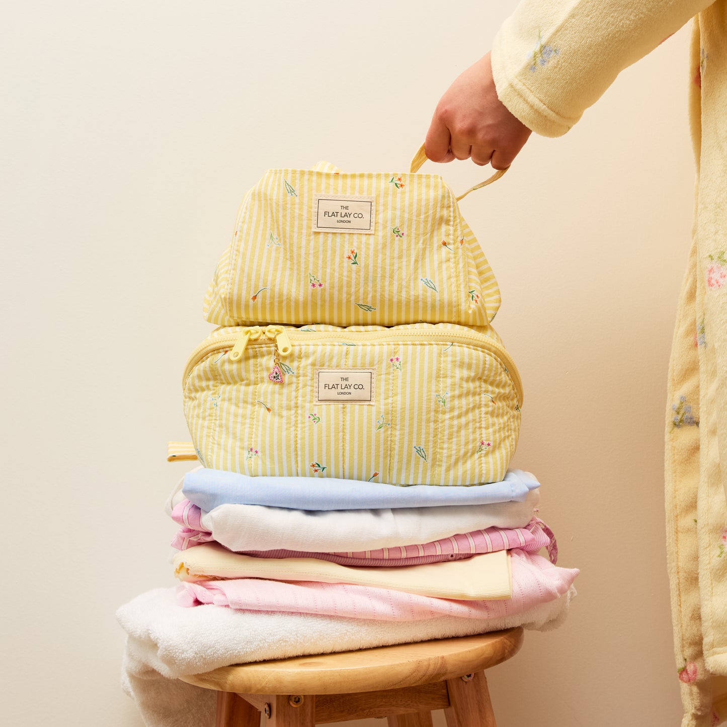 Parachute Drawstring Flat Lay Makeup Bag - Flora