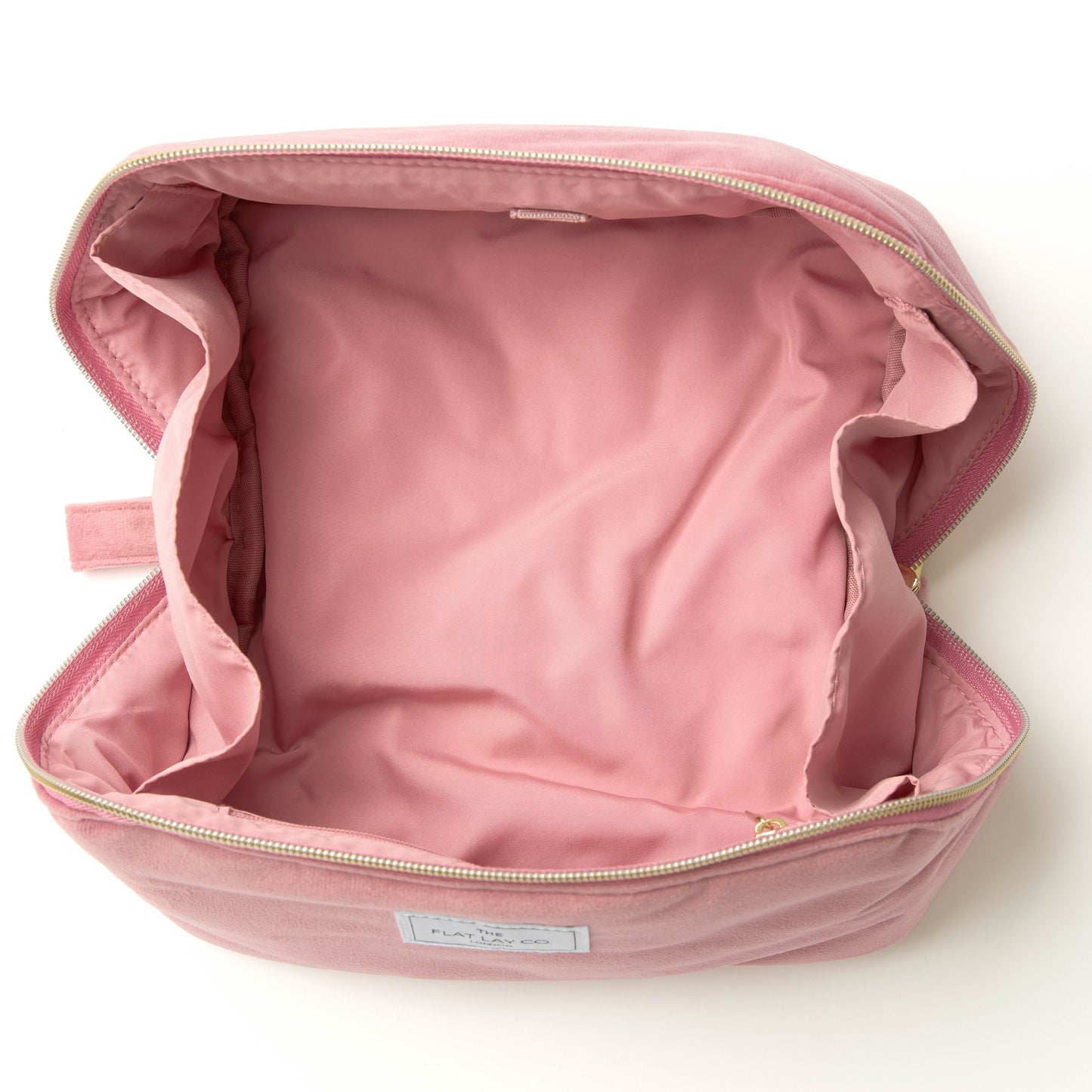 Box-Form Kosmetiktasche - Rosa Samt