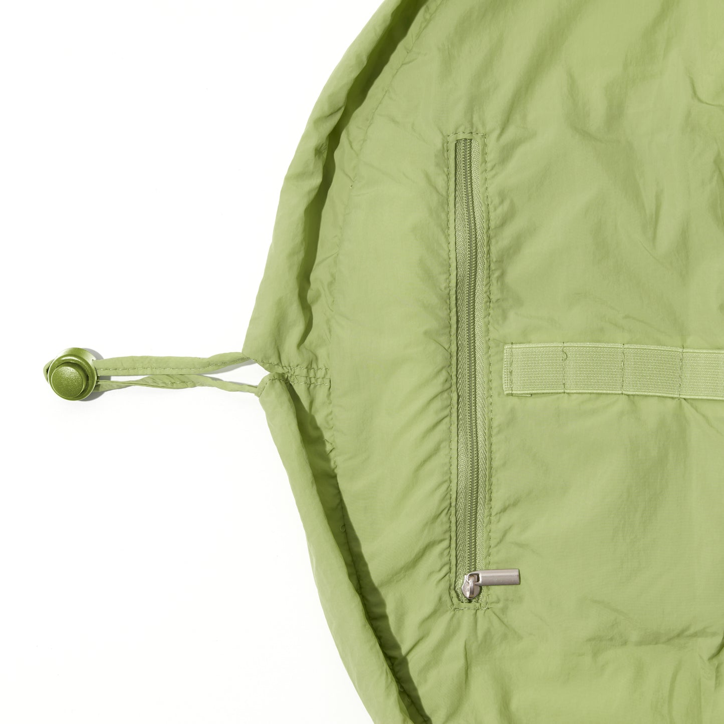 Green Parachute Drawstring Flat Lay Makeup Bag