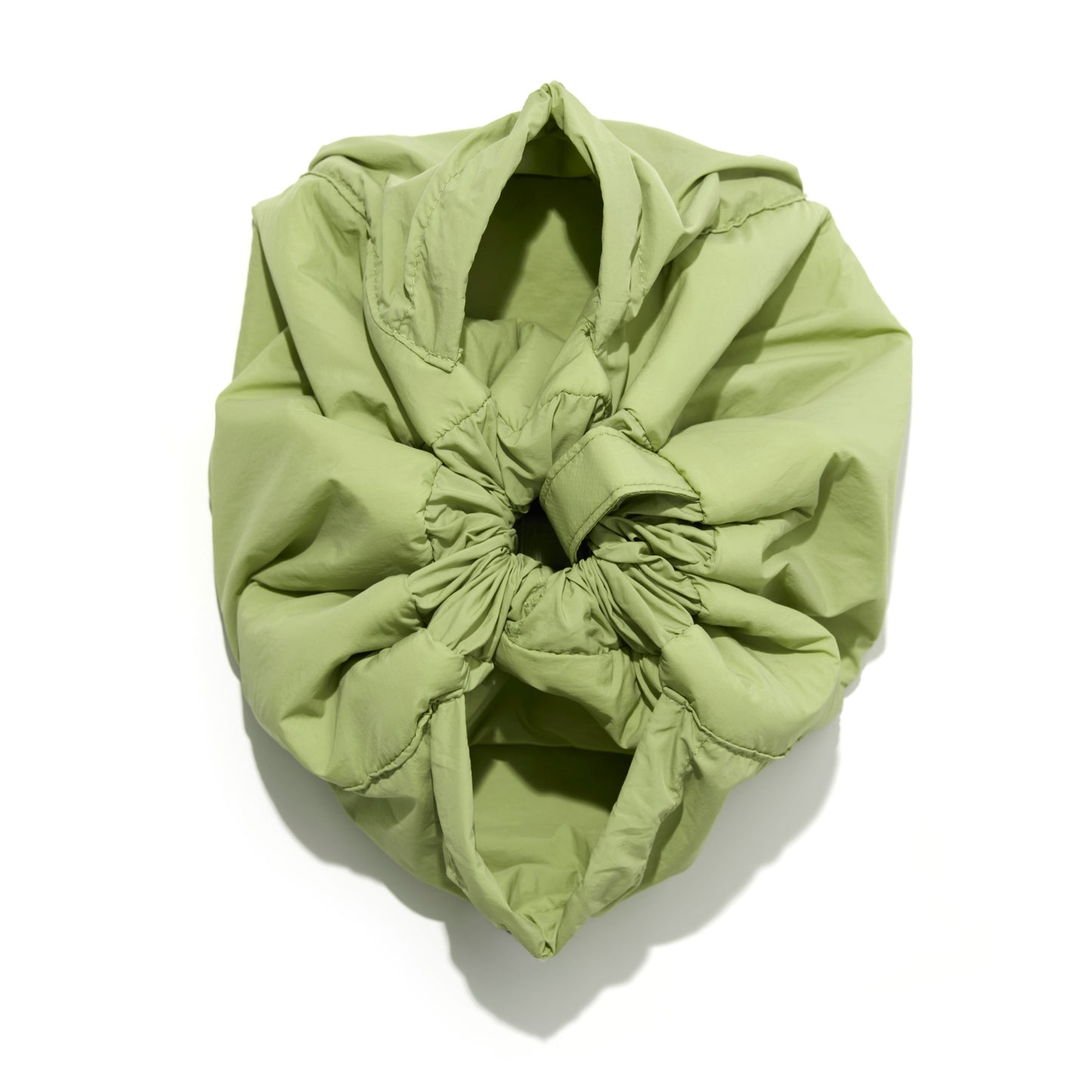 Green Parachute Drawstring Flat Lay Makeup Bag