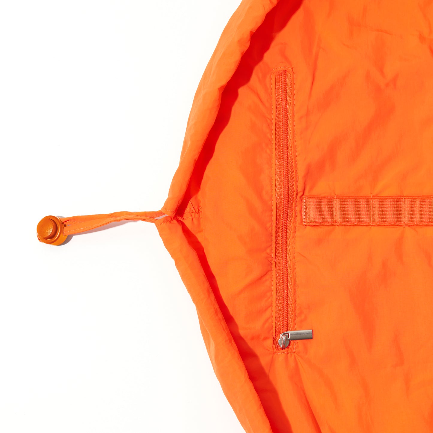 Orange Parachute Drawstring Flat Lay Makeup Bag