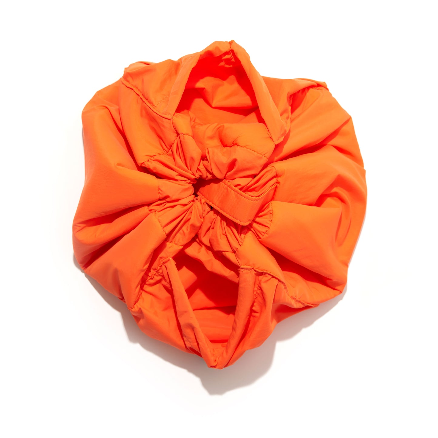 Orange Parachute Drawstring Flat Lay Makeup Bag
