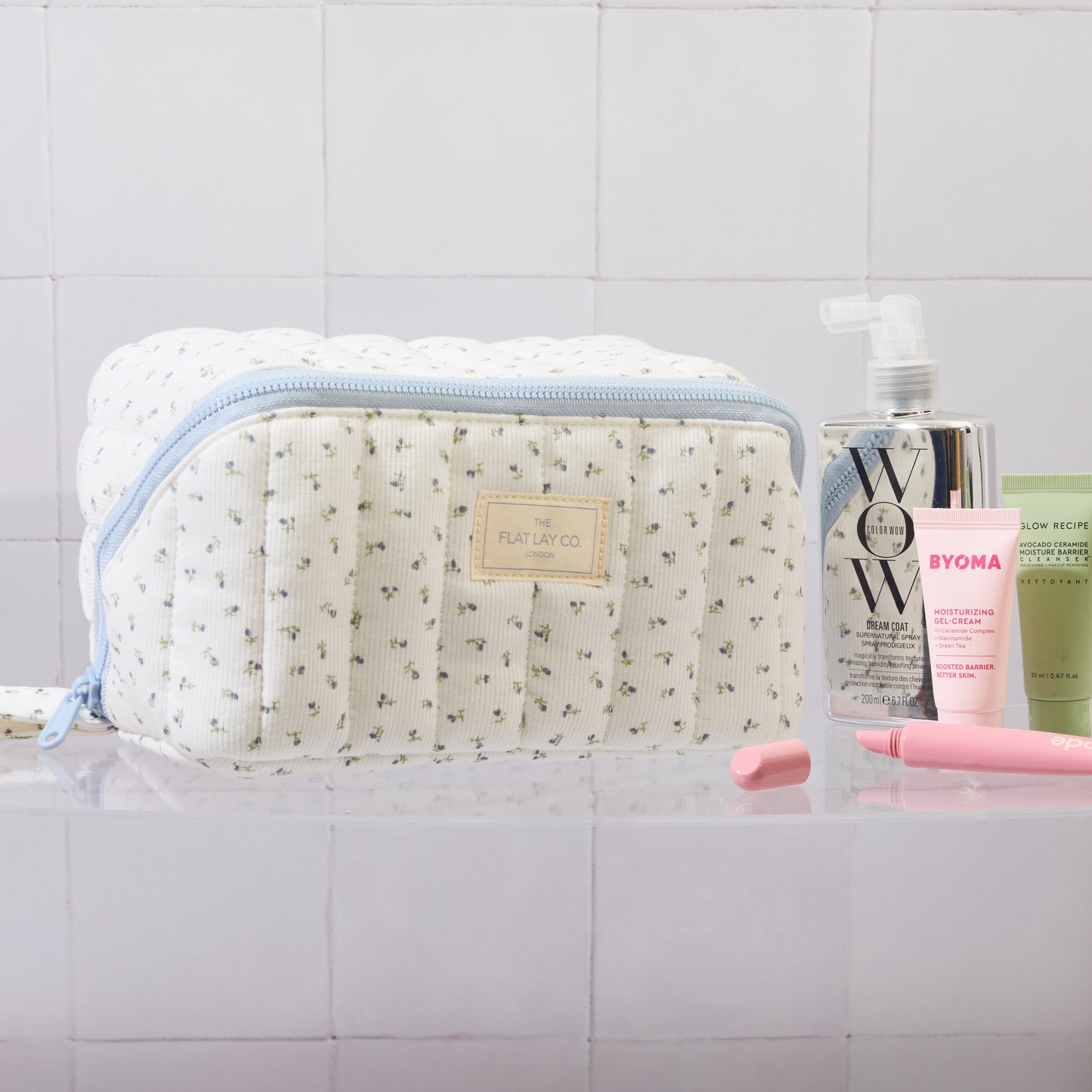 Marshmallow Makeup Box Bag - Cotton Ditsy Floral