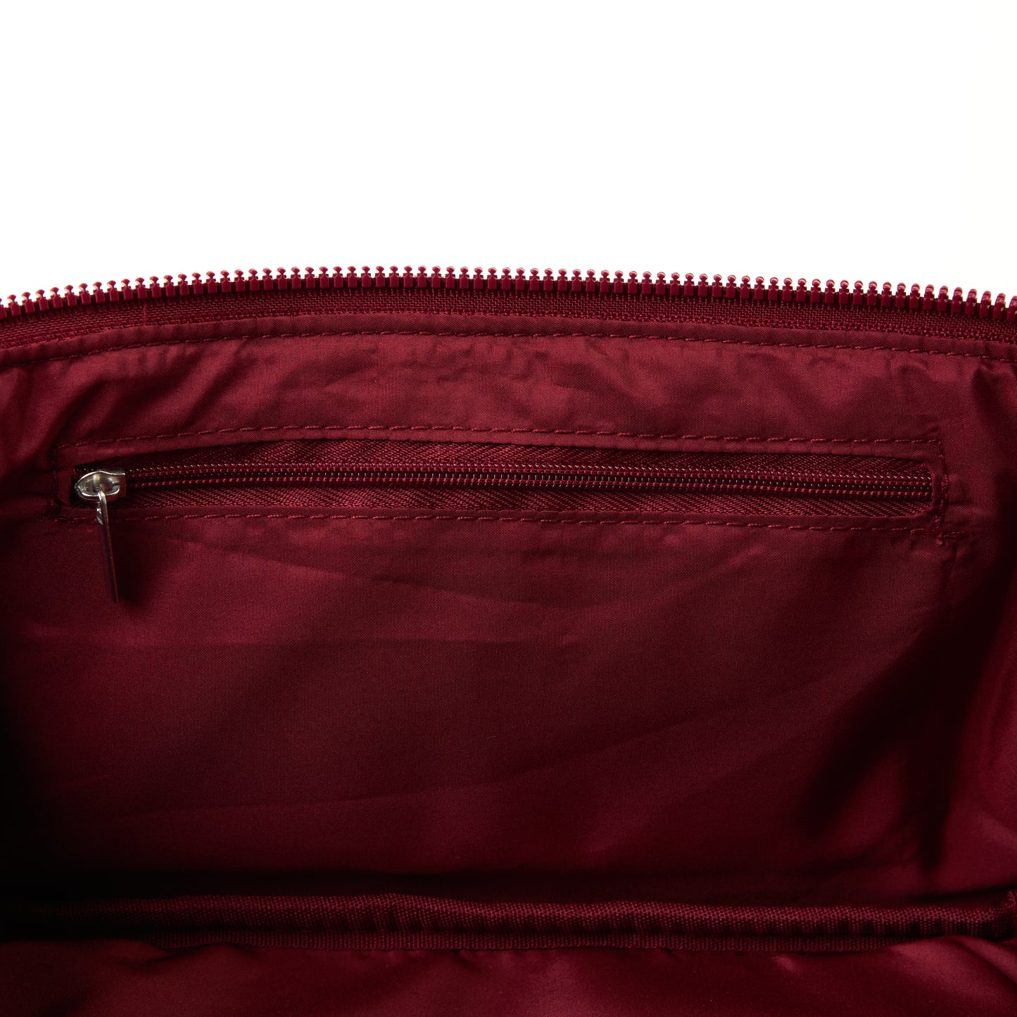 Box-Form Kosmetiktasche - Bordeaux Ditsy-Rosen Samt