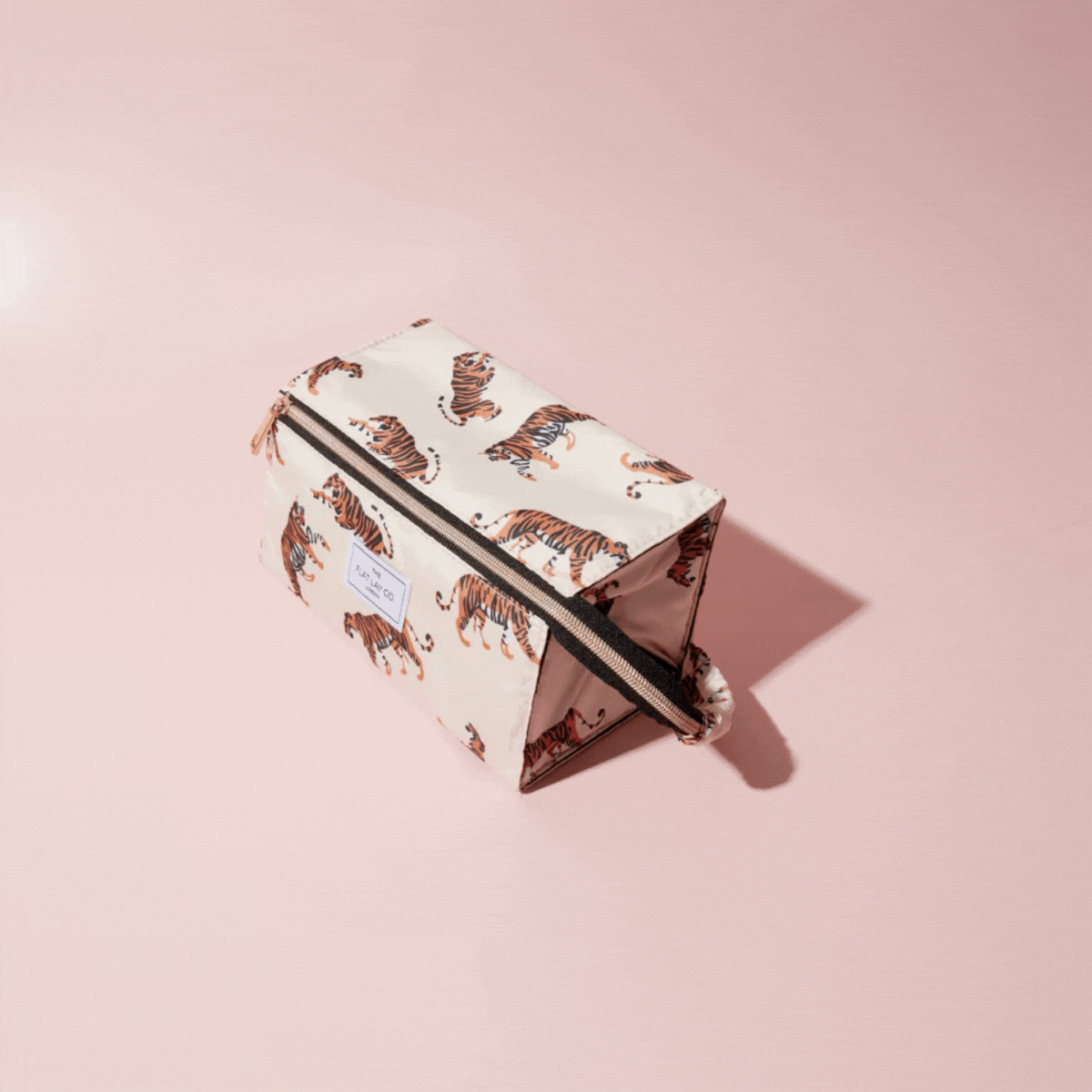 Tigers Flat Lay Makeup Box Bag