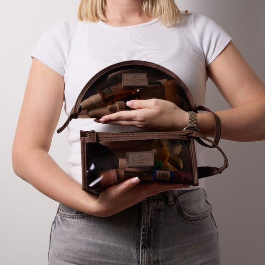 Jelly Box-Form Kosmetiktasche & Lunar Täschchen-Set - Espresso
