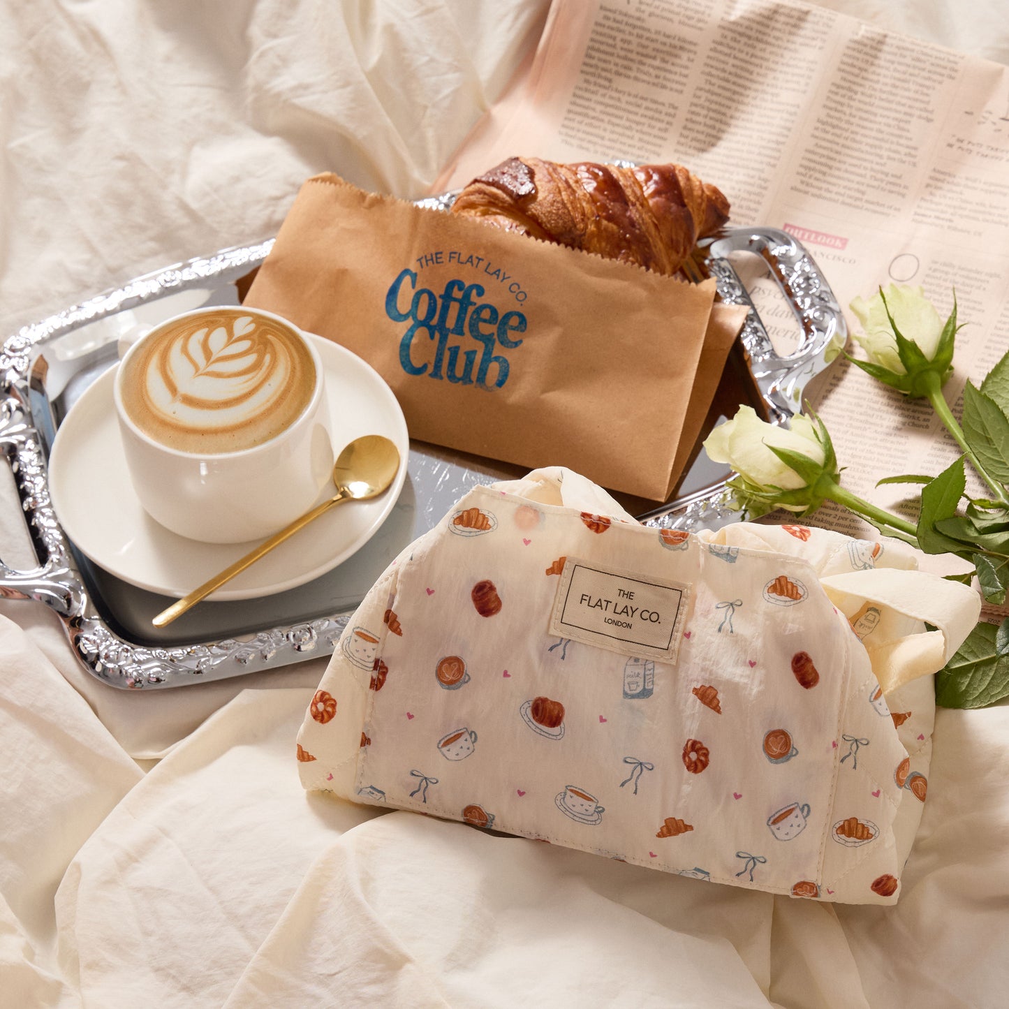 Parachute Drawstring Flat Lay Makeup Bag - Patisserie