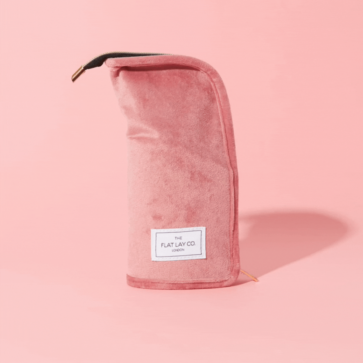 Pink Velvet Standing Brush Case