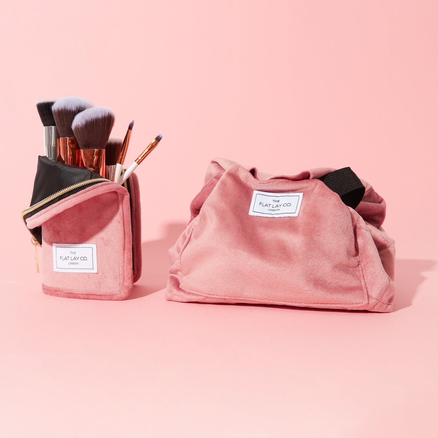 Pink Velvet Standing Brush Case