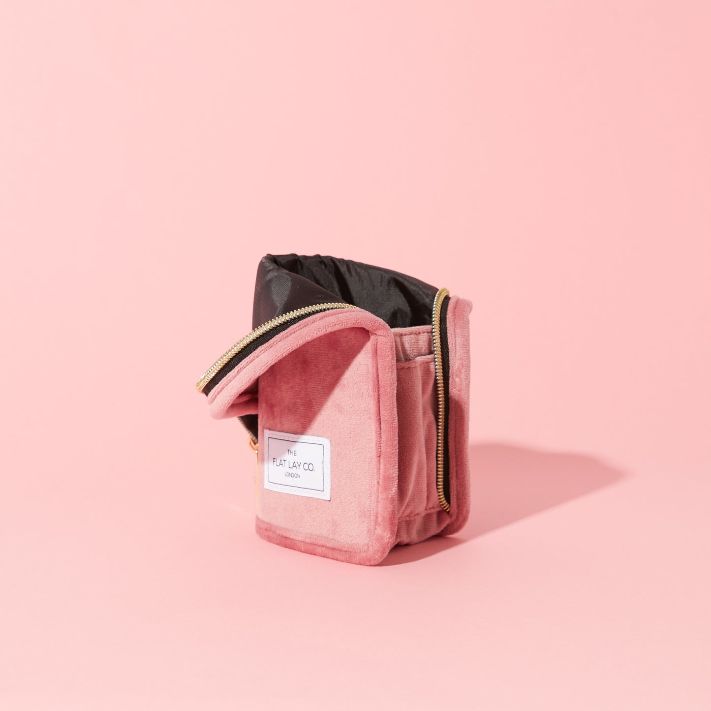 Pink Velvet Standing Brush Case