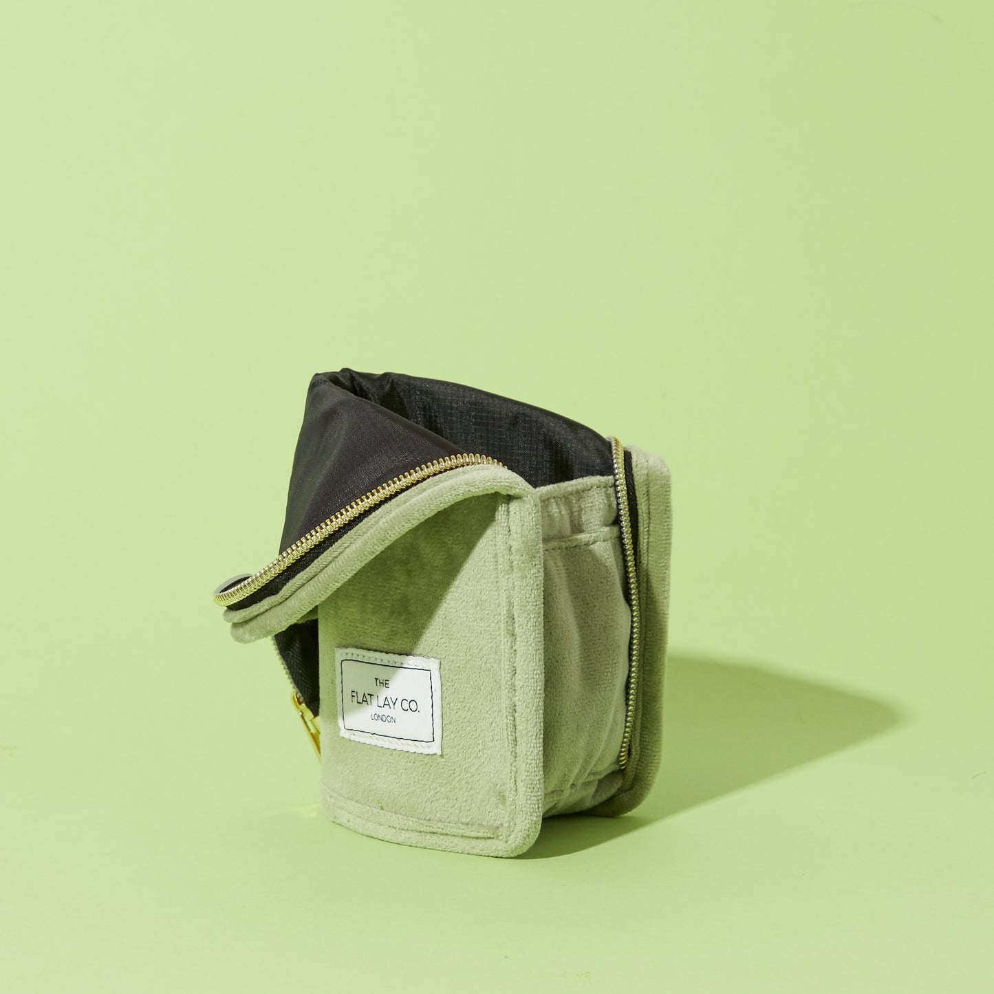 Sage Green Velvet Standing Brush Case