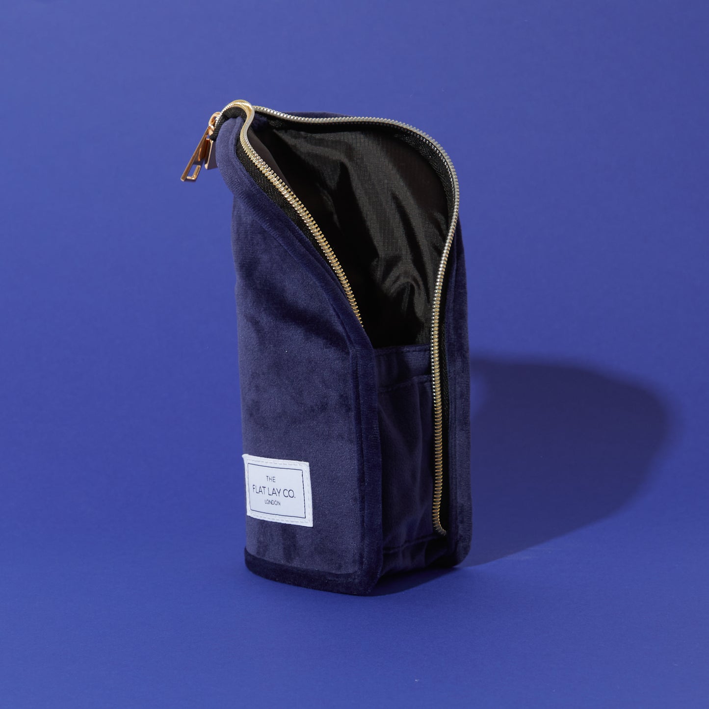 Deep Blue Velvet Standing Brush Case