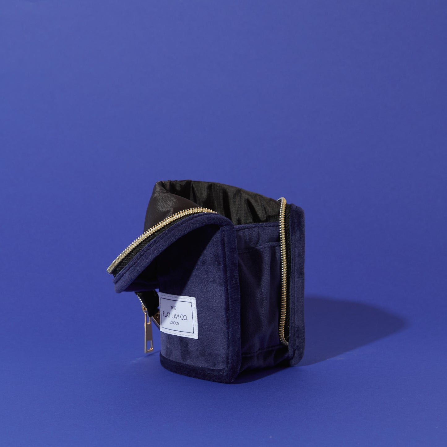 Deep Blue Velvet Standing Brush Case
