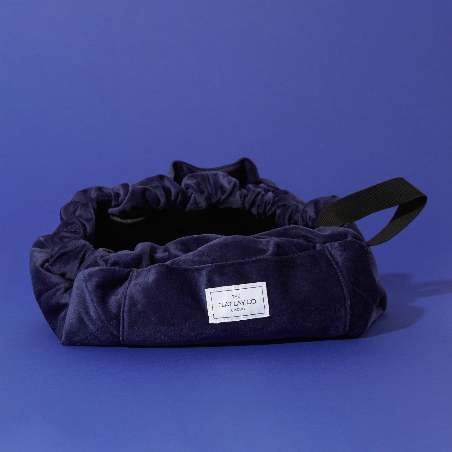Deep Blue Drawstring Flat Lay Makeup Bag