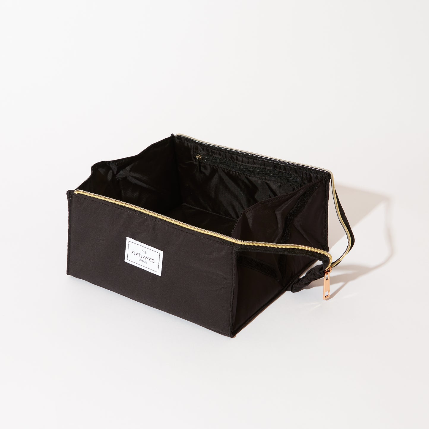 Classic Black Flat Lay Makeup Box Bag