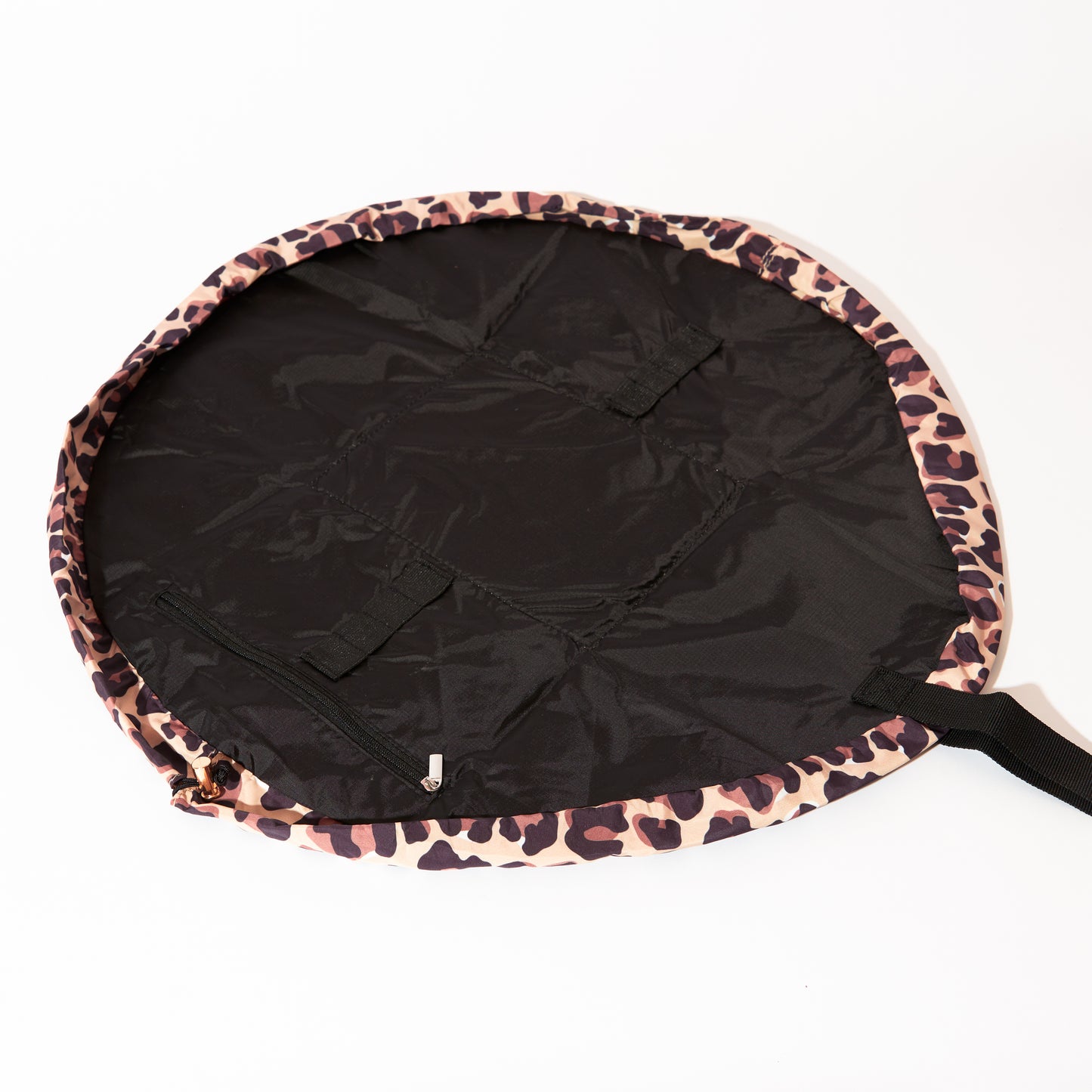 Leopard Drawstring Flat Lay Makeup Bag