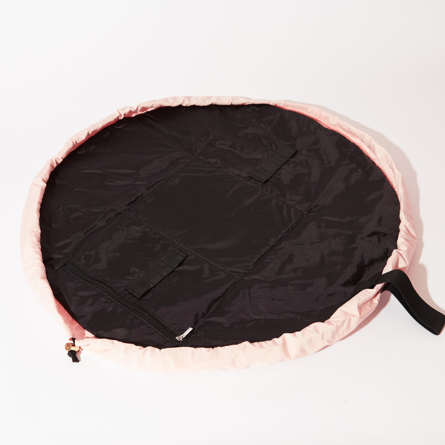 Blush Pink Drawstring Flat Lay Makeup Bag