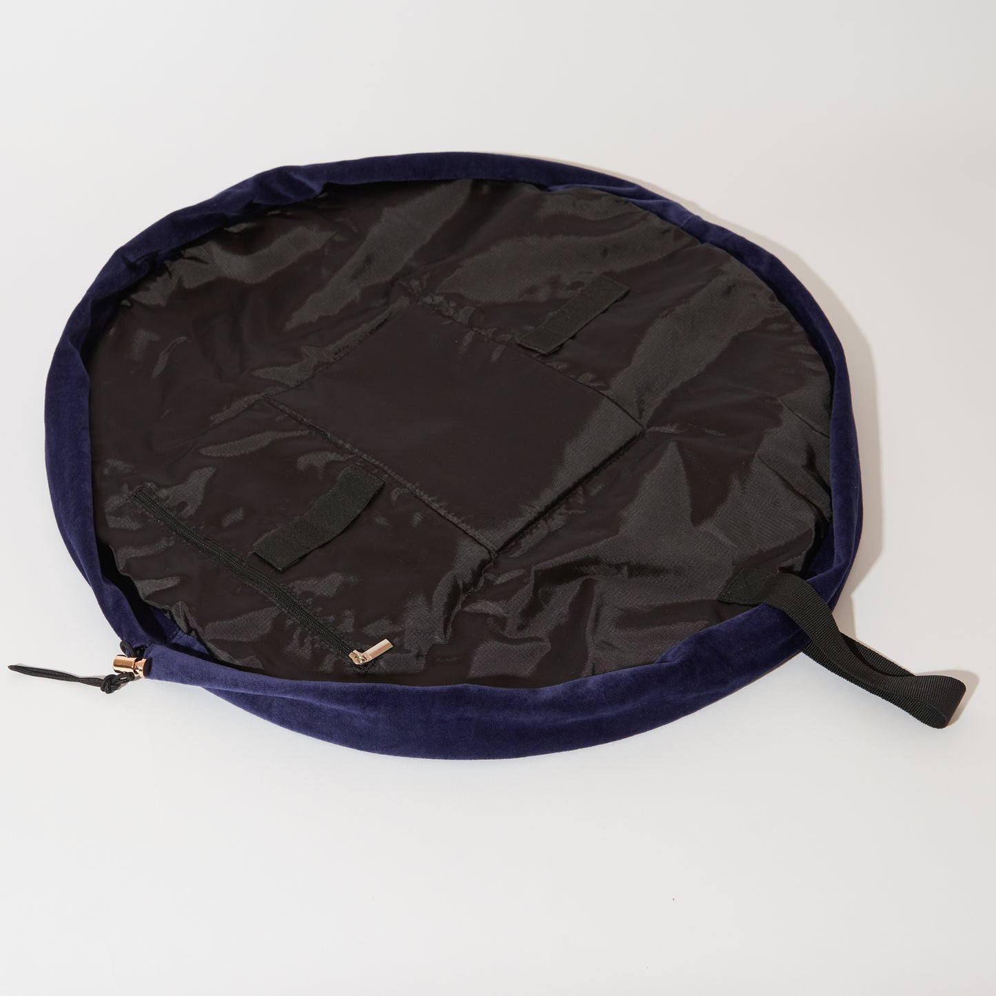 Deep Blue Drawstring Flat Lay Makeup Bag