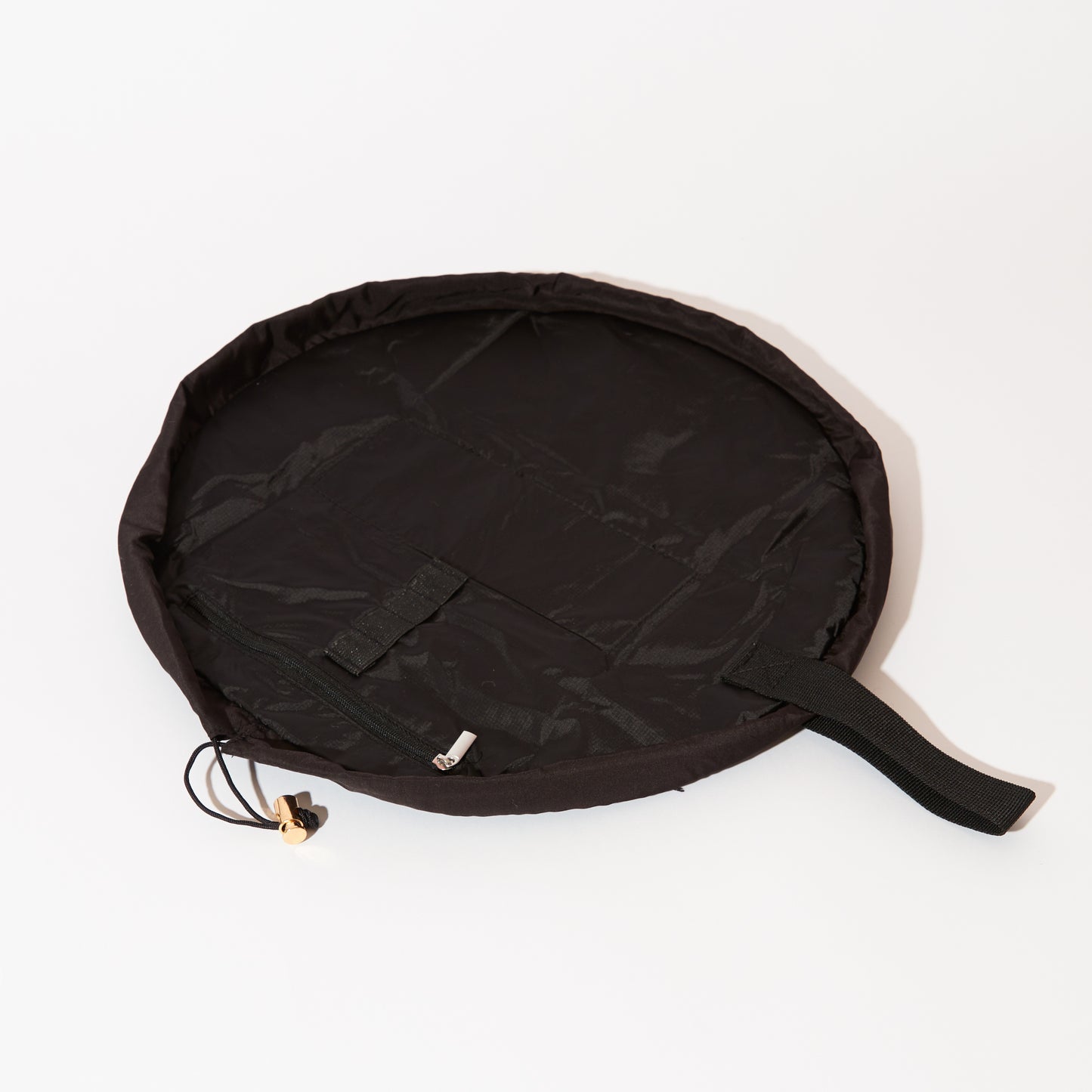 Classic Black Mini Drawstring Flat Lay Makeup Bag