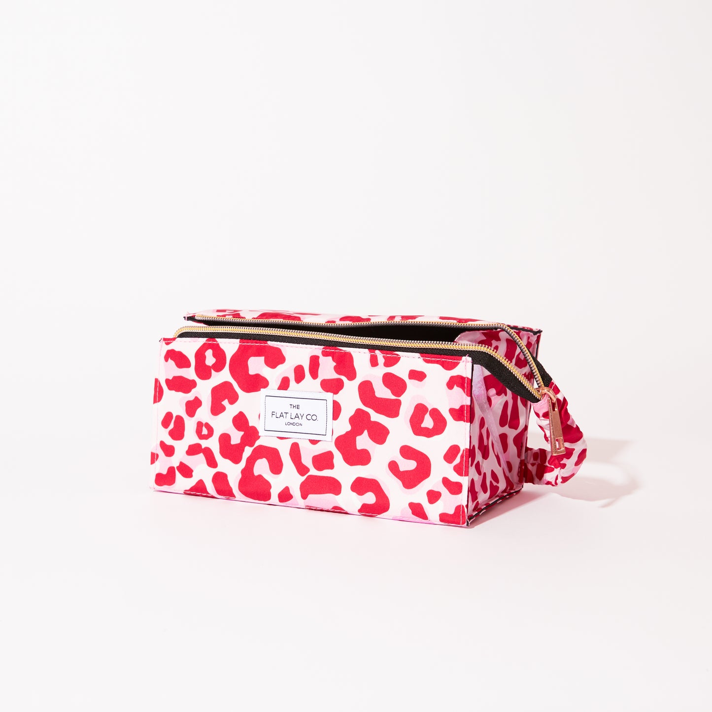 Pink Leopard Flat Lay Makeup Box Bag