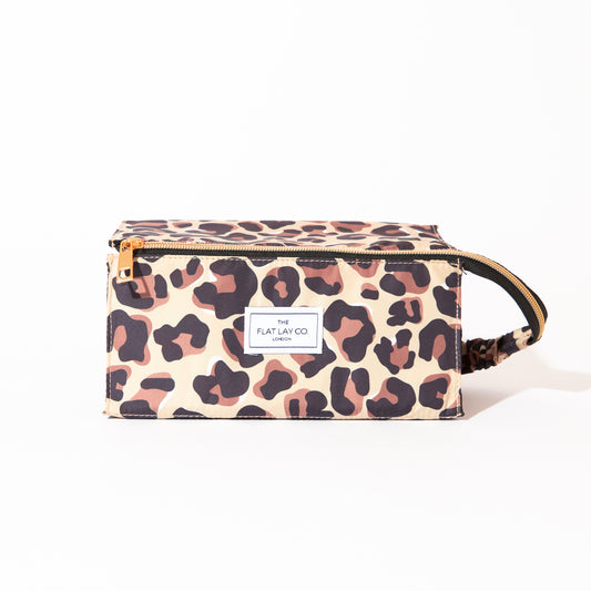 Box-Form Kosmetiktasche - Leopardenmuster