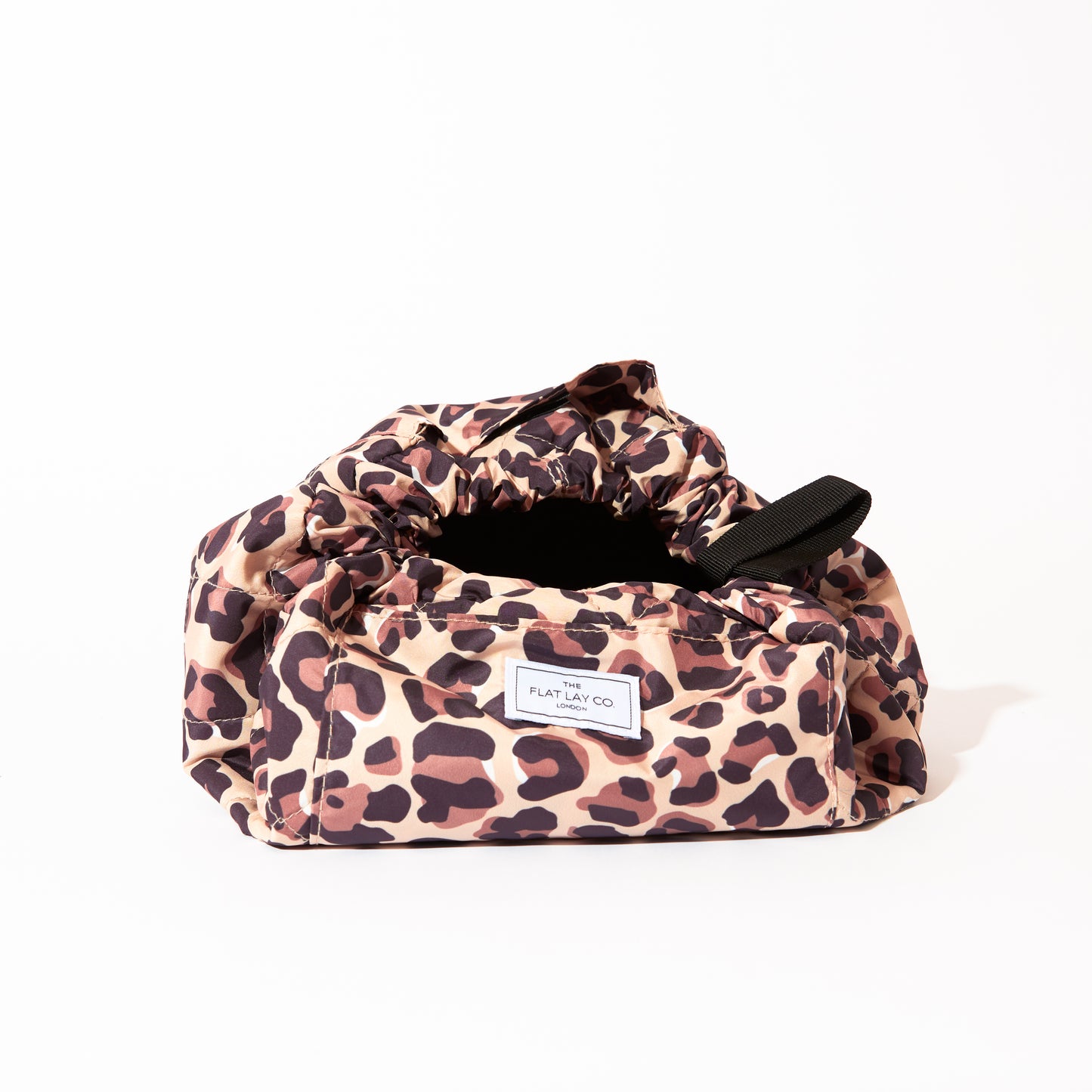 Leopard Drawstring Flat Lay Makeup Bag