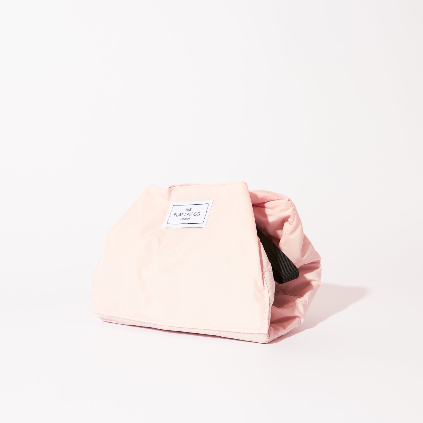 Blush Pink Drawstring Flat Lay Makeup Bag