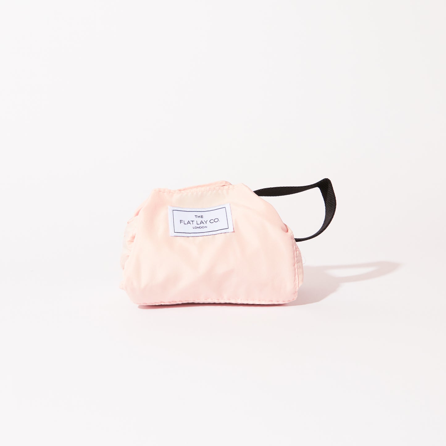 Blush Pink Mini Drawstring Flat Lay Makeup Bag