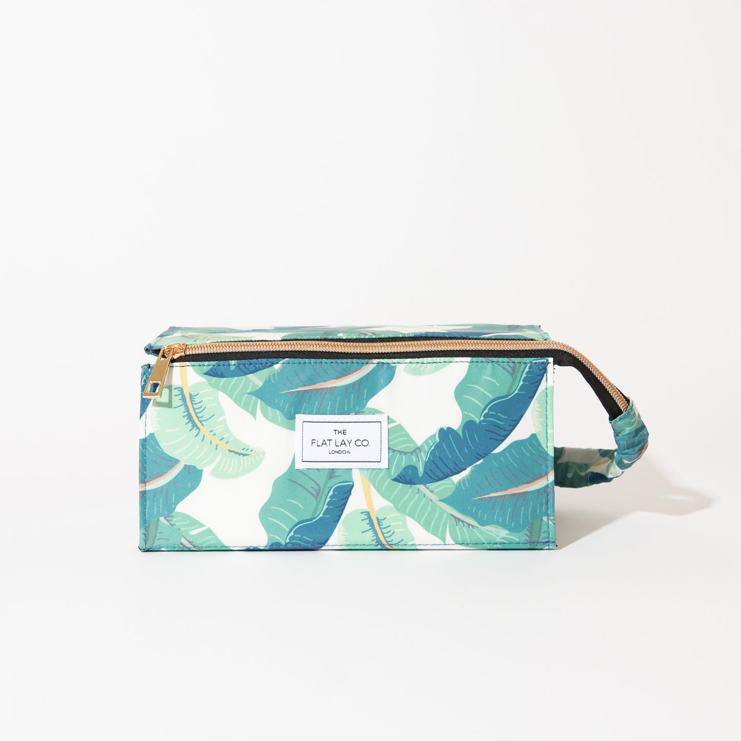 Tropical Leaves Flat Lay Makeup Box Bag