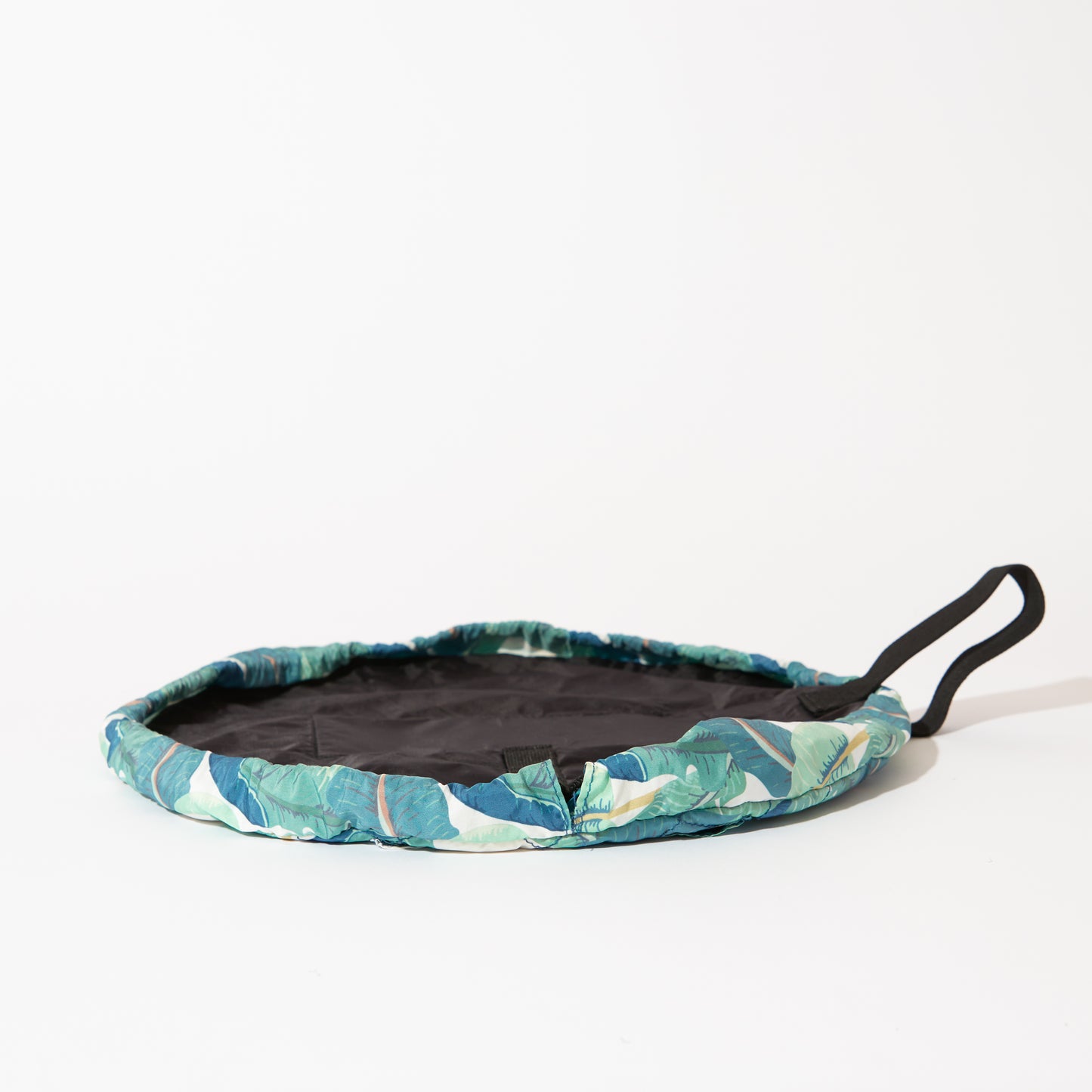 Tropical Leaves Mini Drawstring Flat Lay Makeup Bag
