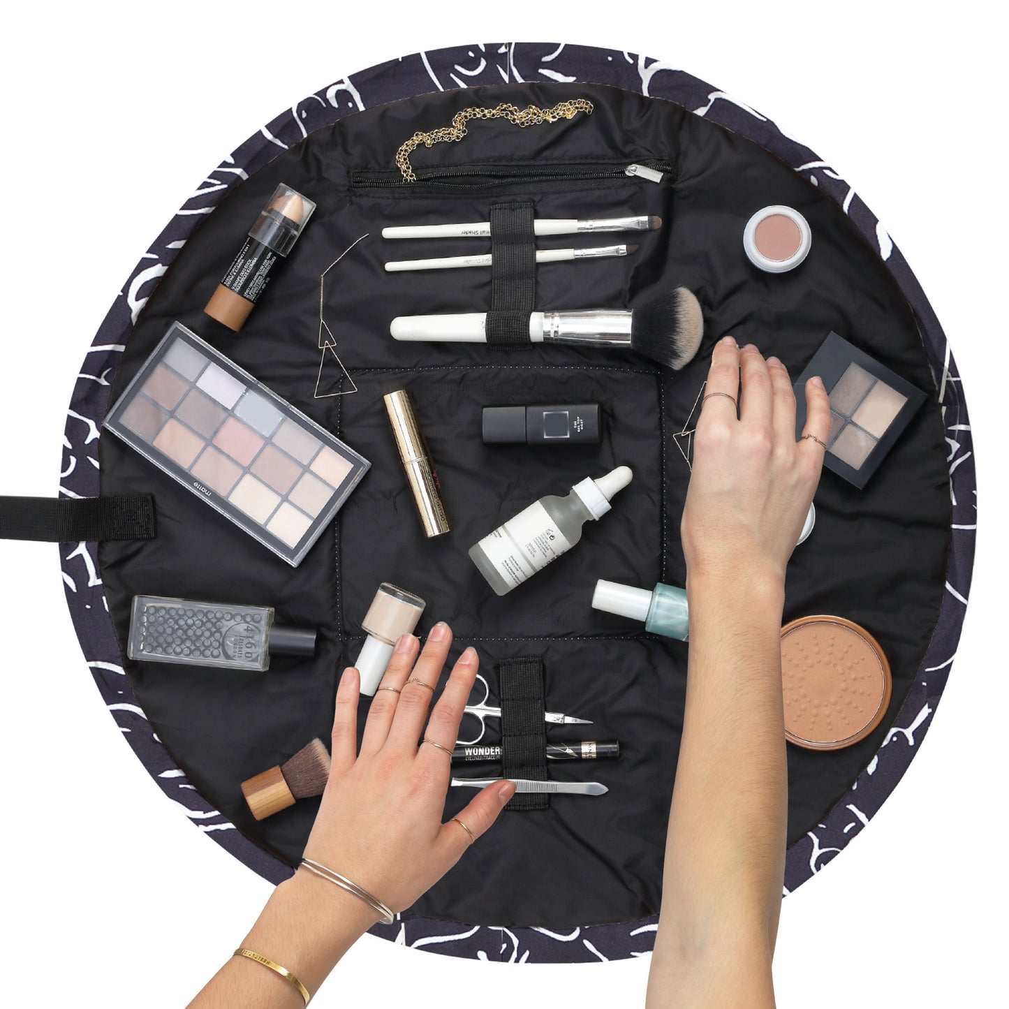 Forms Drawstring Flat Lay Makeup Bag