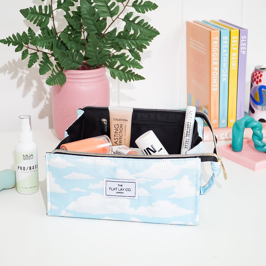 Clouds Flat Lay Makeup Box Bag