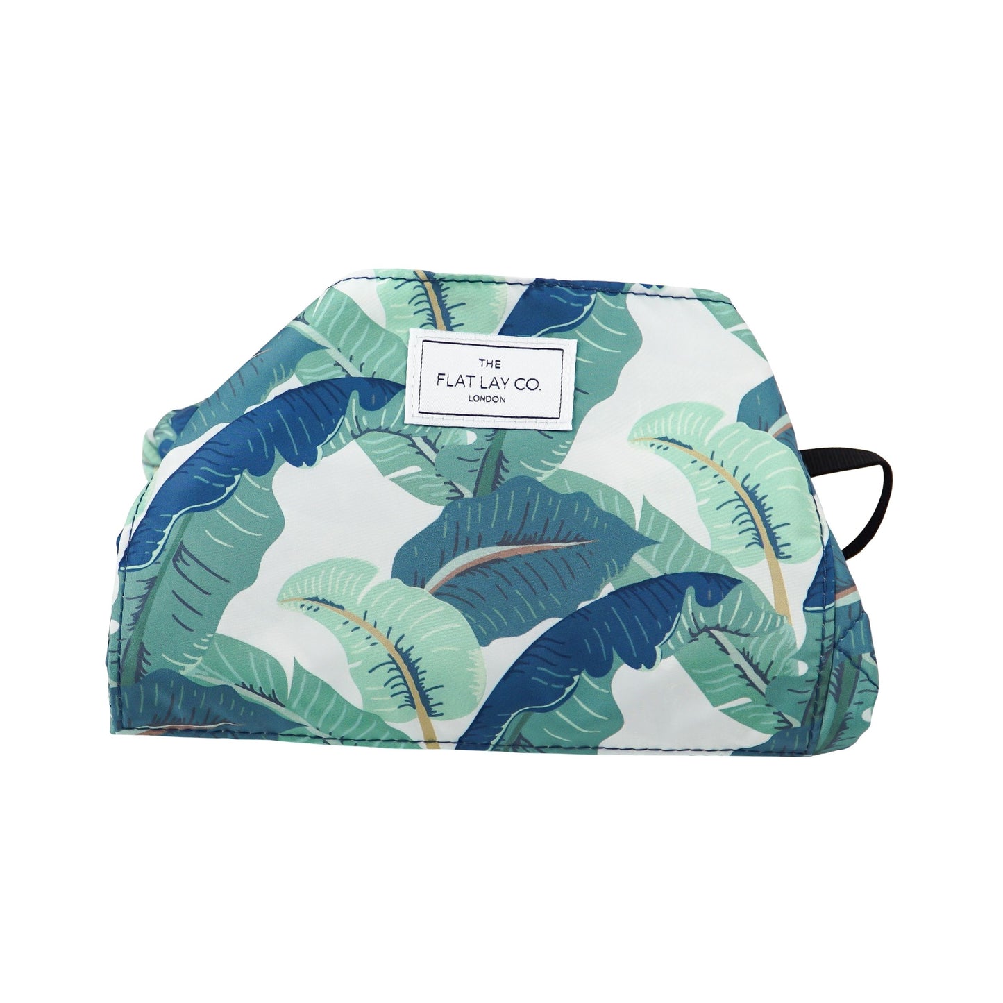 Tropical Leaves XXL Drawstring Flat Lay Makeup Bag