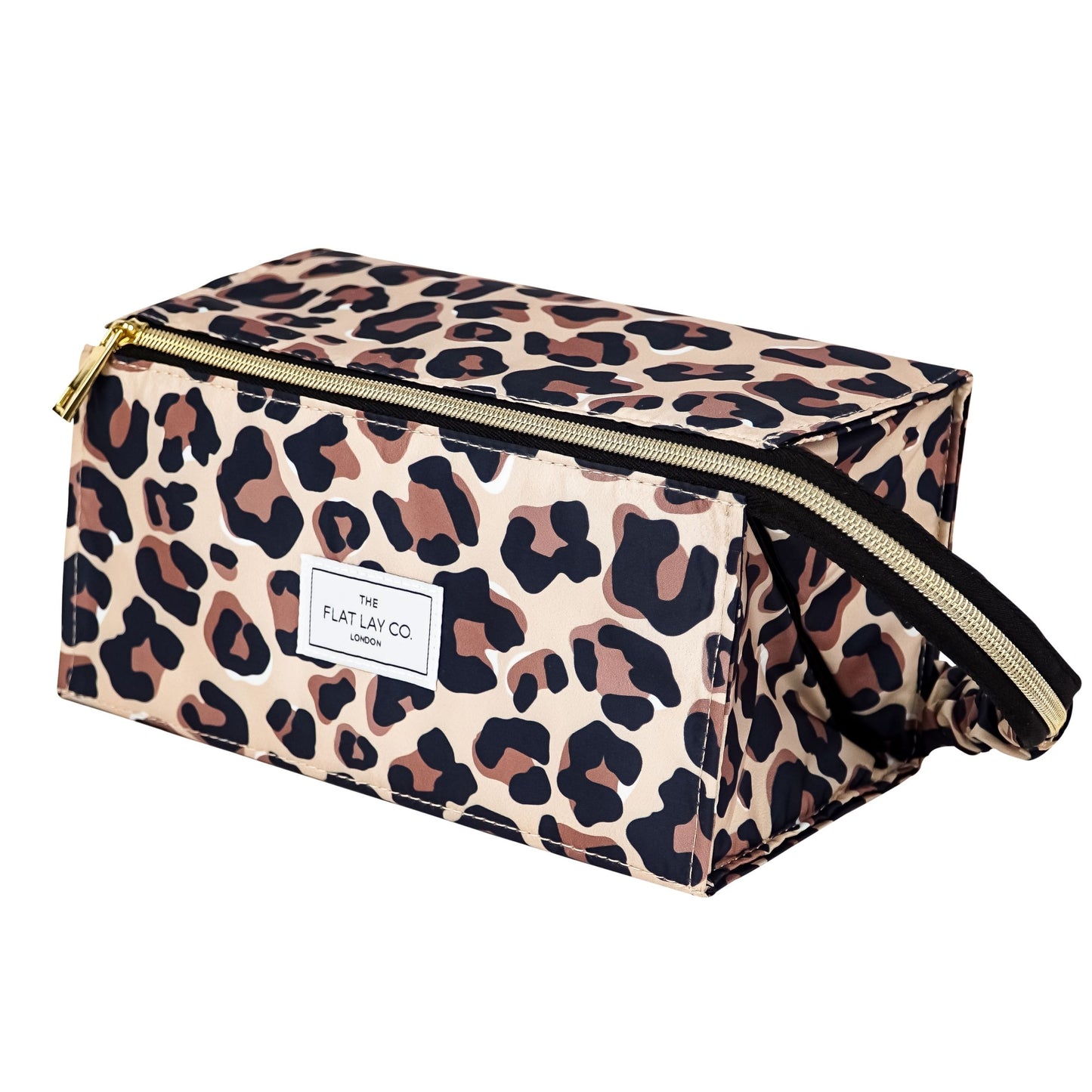 Leopard Print XXL Flat Lay Makeup Box Bag