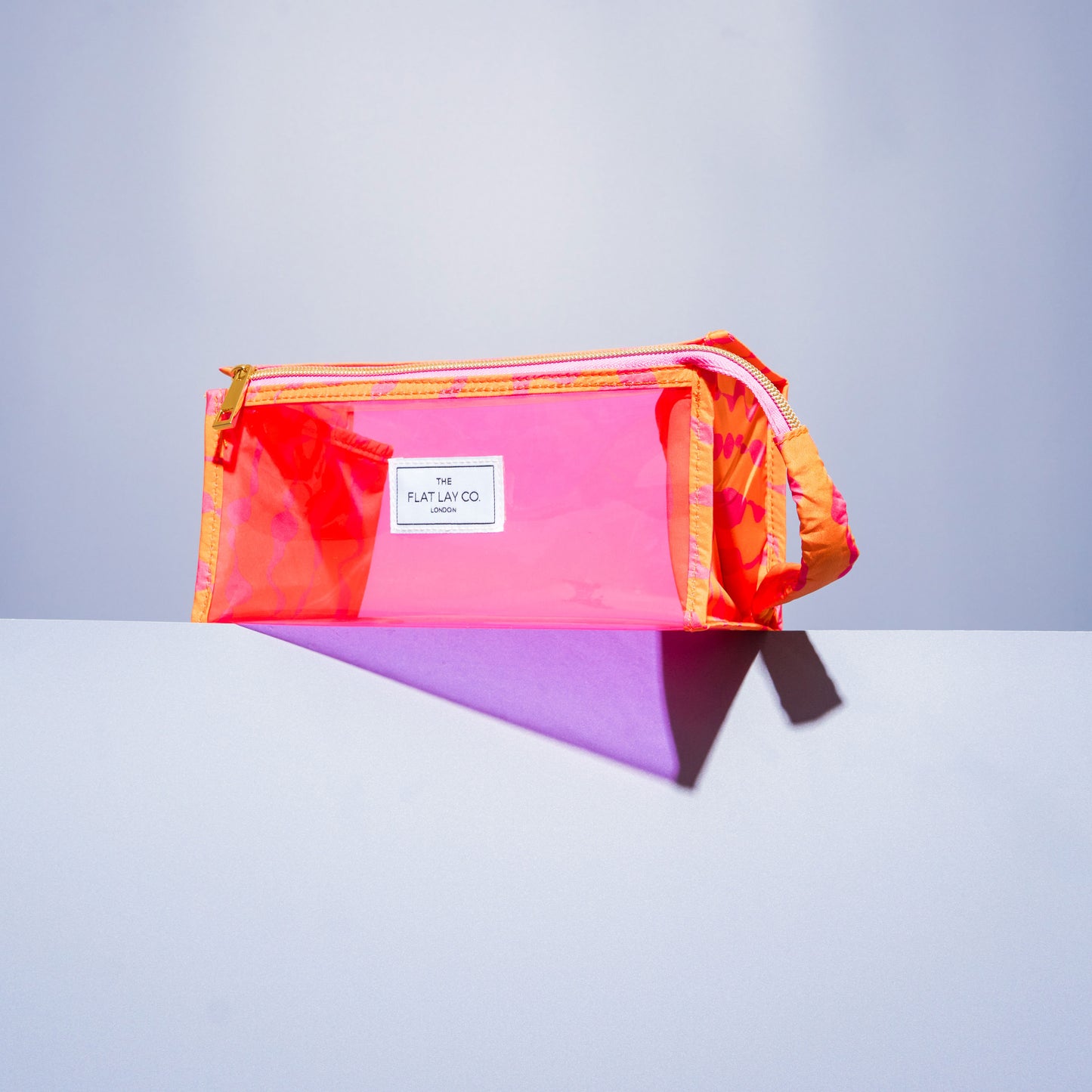 Orange Squiggle Jelly Flat Lay Makeup Box Bag