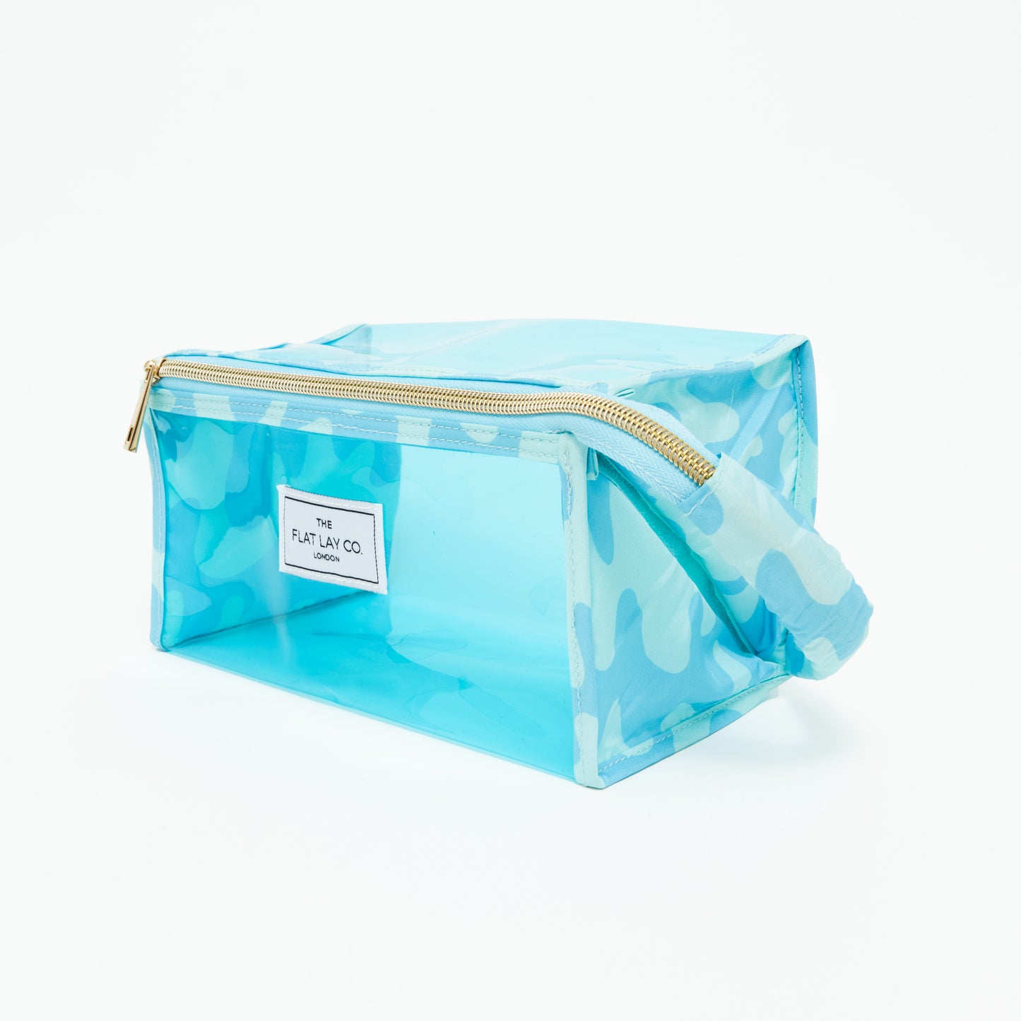 Blue Splash Jelly Flat Lay Makeup Box Bag