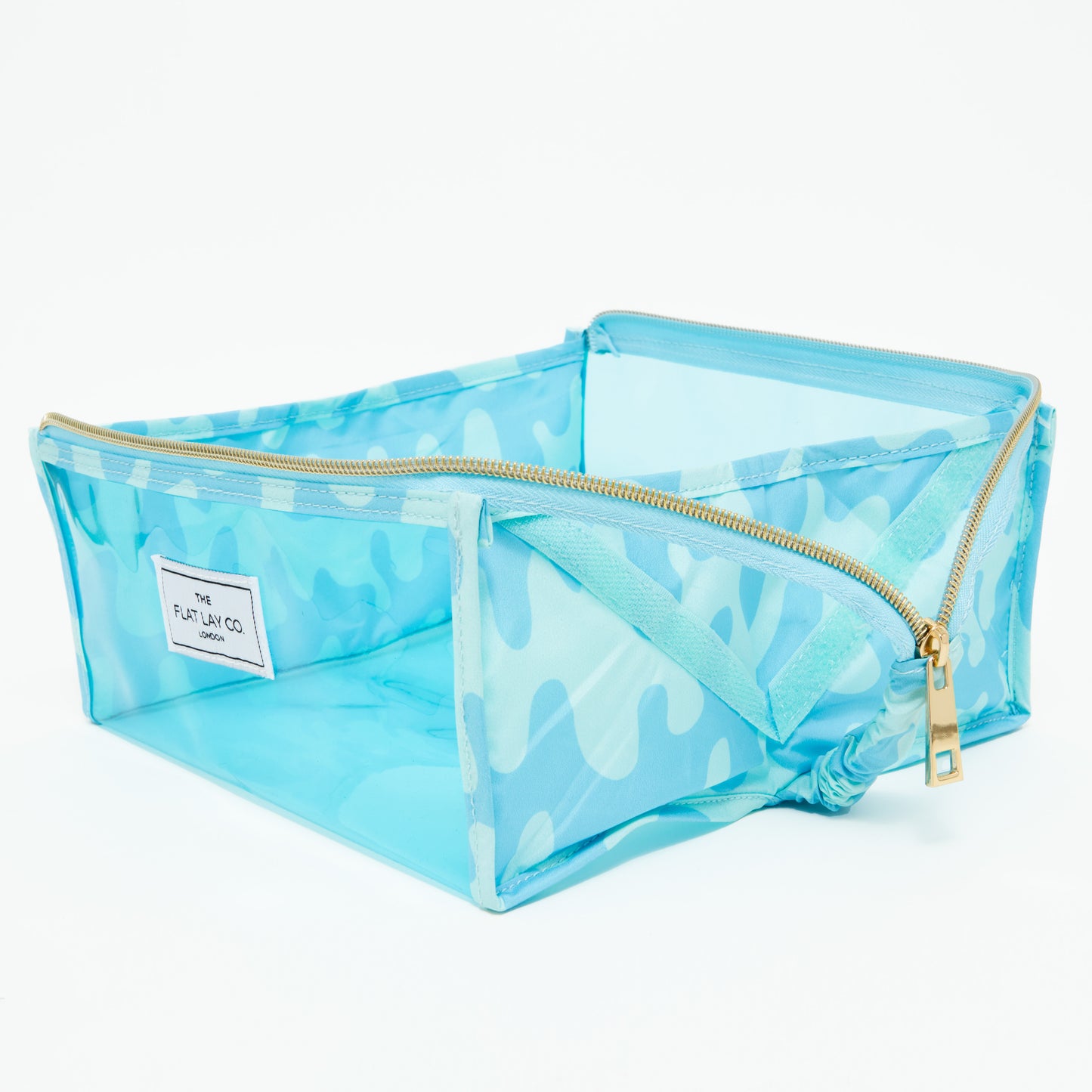 Blue Splash Jelly Flat Lay Makeup Box Bag