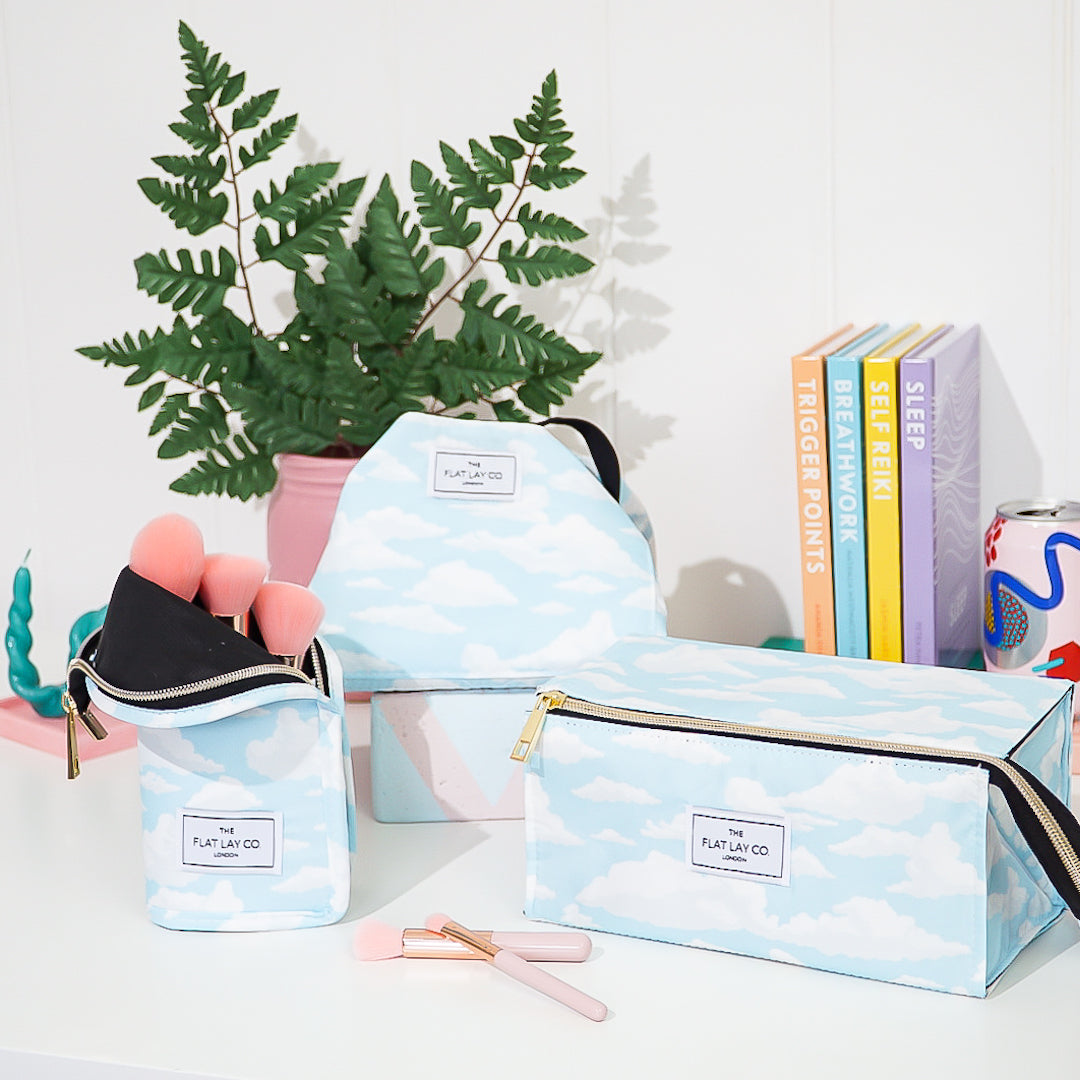 Clouds Flat Lay Makeup Box Bag